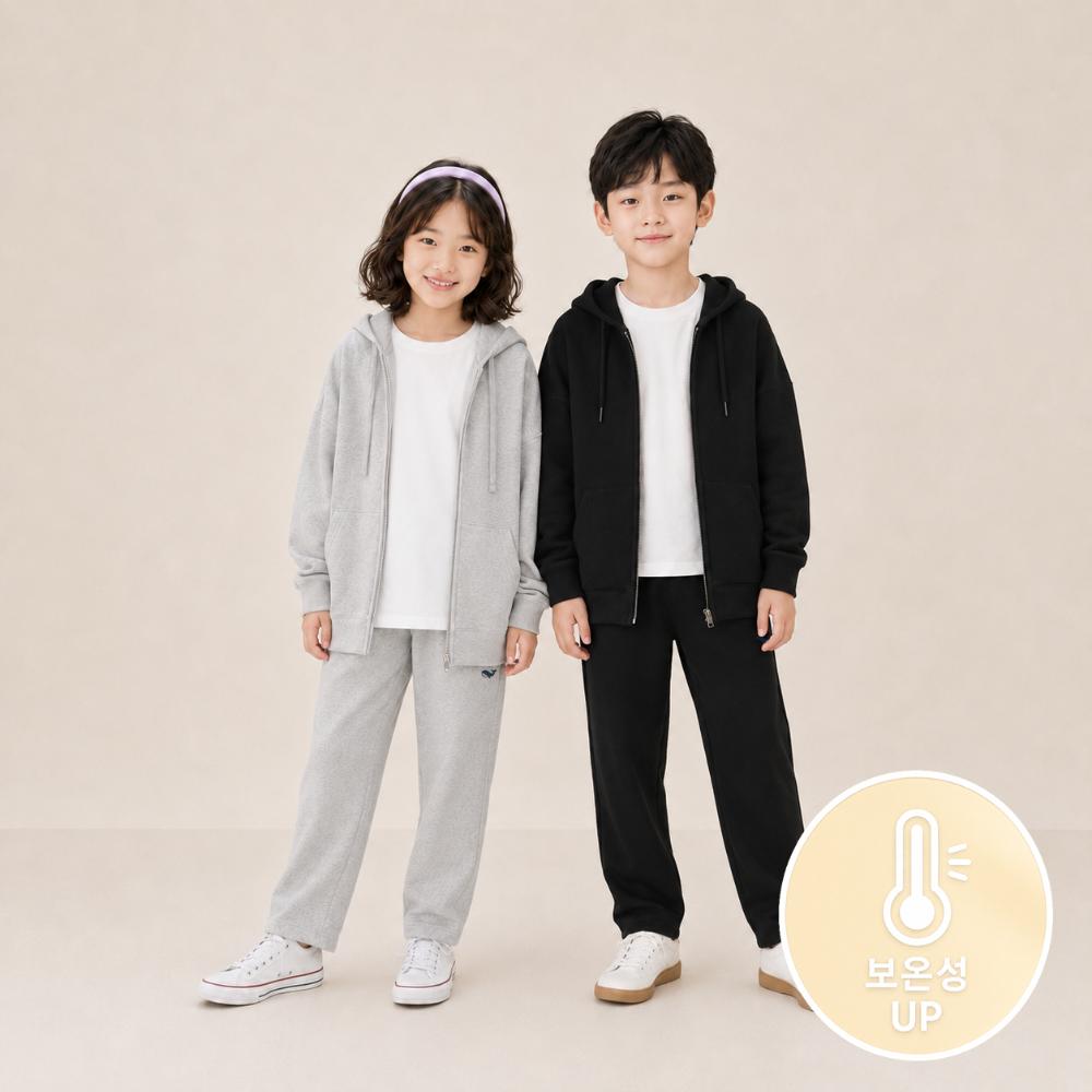 Kids Premium Cotton 85% Signature Minimal Slim Fleece Jogger Pants, Sizes 120–160