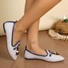 Large size spring and autumn new products fashionable pointed single shoes women's fringed metal buckle flat bottom versatile comfortable foot shoes