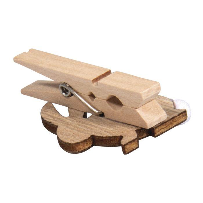 Pinces à linge en bois - RAYHER - Lapin - Multicolore - 6 pièces - 2,5x3,5cm