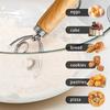 Dough Whisk Stainless Steel Bread Beater for Sourdough Bread Dough Mixer Hand Wooden Handle Kitchen Whisking Mixing Tools