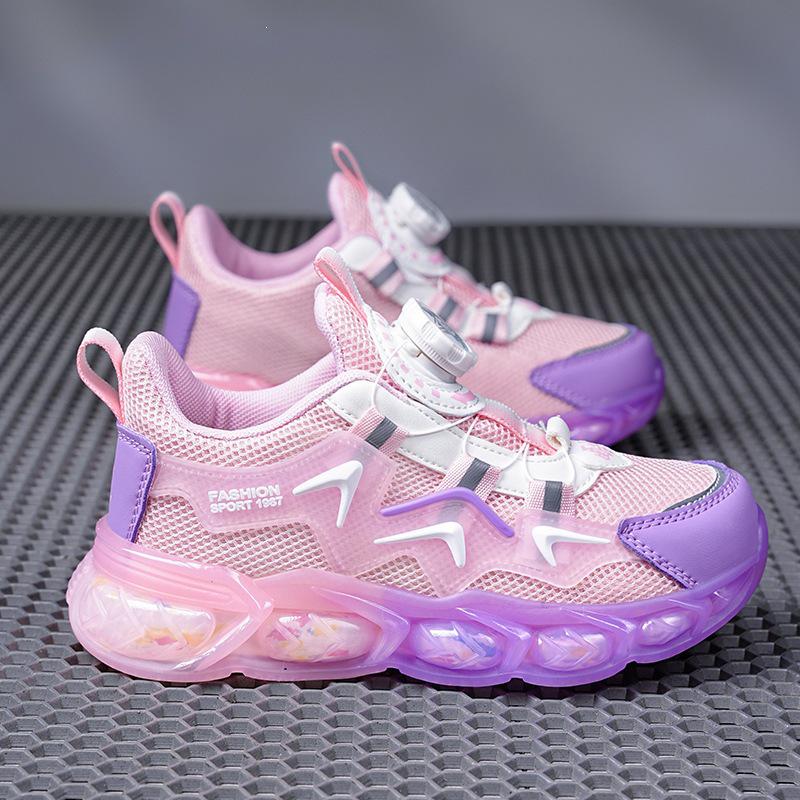 Boys' Lightweight Breathable Korean Style Rotating Button Sports Shoes for Spring