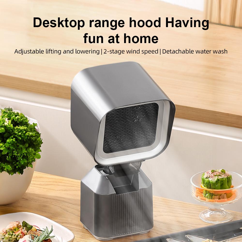 Portable Range Hood with 2 Wind Speed 3600rpm Suction power Angle and Height Adjustable Removable Double Layer Filter