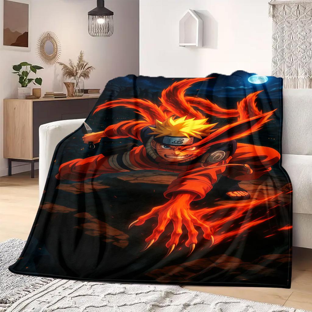 Naruto Anime Print Blanket Warm Comfortable Flannel Blanket Suitable for Bedrooms, Sofas, Beds, Chairs, Picnics, Travel