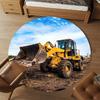 1pc bulldozer construction Round Chair mat Area Rug - Non-Slip, Floor Mat for Office, Bedroom, home decor Christmas Gift p0811265