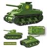 US Army Military World War WW2 M4 Sherman 75 Medium Tank Building Blocks Stuart Tank Bricks Educational Toys for Kids Gift