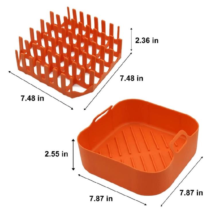 Silicone Air Fryer Basket Silicone Bacon Rack Air Fryer Grilling Pan for BBQ
