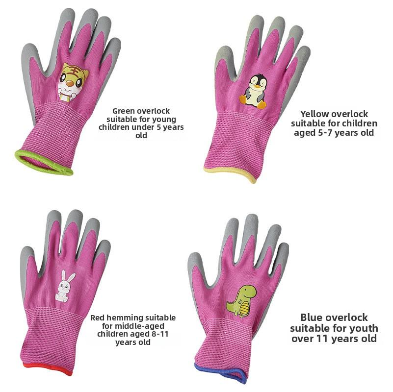 Dziecięce Rękawice Ogrodnicze z Kreskówkowym Wzorem, Do Zbioru Ogrodowego, Kopania i Sadzenia, Do Jazdy na Rowerze, Jazdy na Rolkach, Odporne na Zużycie i Rozdarcie Rękawice Ochronne