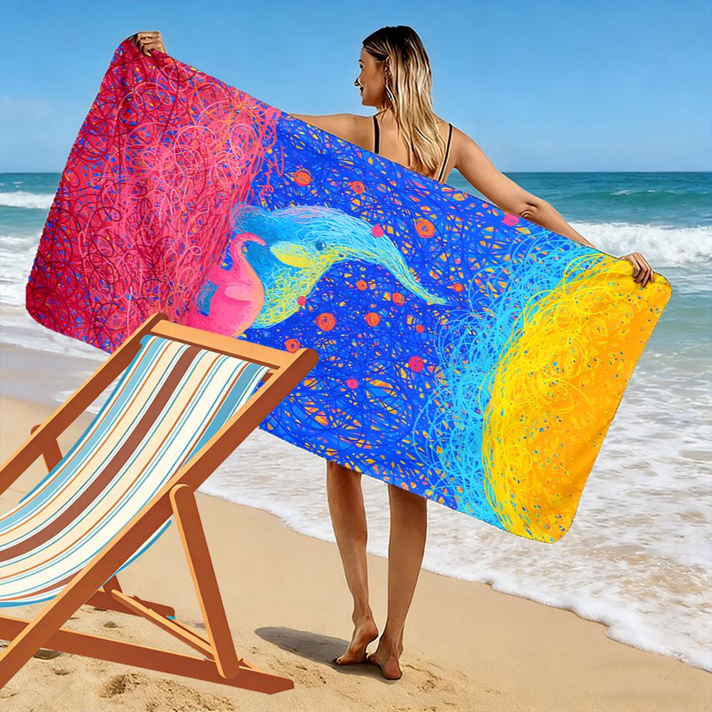 Buntes Elefanten-Kunsthandtuch Ein Muss für den Strandurlaub