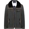 Men's Fleece-Lined Lapel Jacket, Thickened Autumn/Winter Coat for Middle-Aged and Older Men