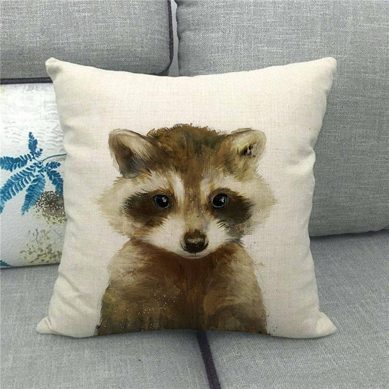 Cute Tiger Wild Animal Fierce Beast Digital Printing Short Plush Pillow Covers For Car Sofa Office Cushion Cover Home Goods