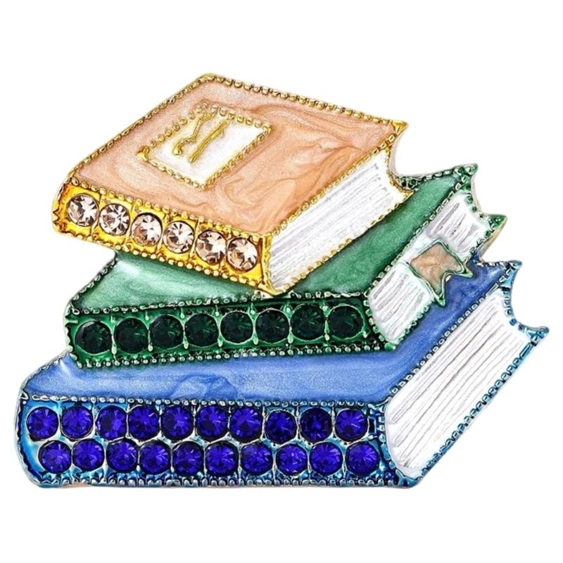 Solidna emaliowana broszka z cyrkoniami i błyszczącymi kamieniami zapewniająca trwały kolor i blask w akcesoriach