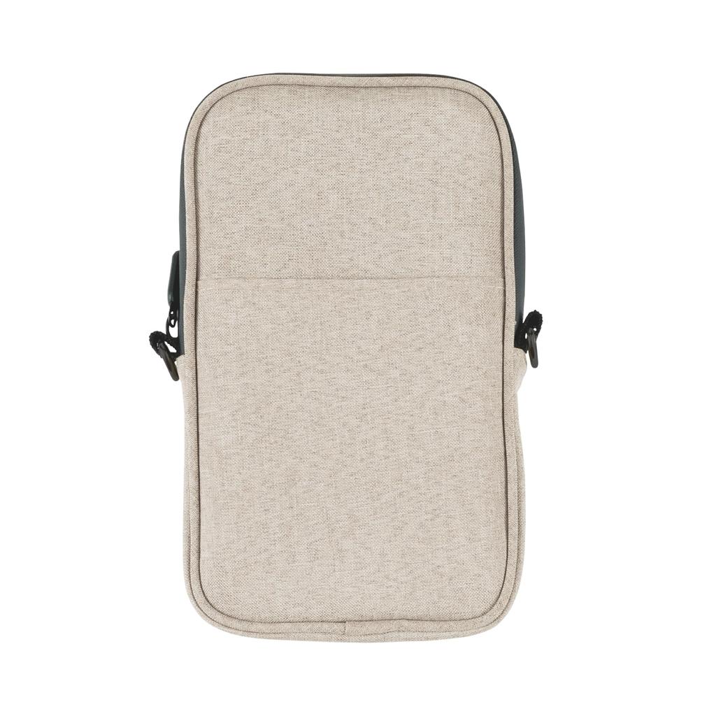 Fireproof Mobile Shoulder Charger Asmix Pouch, Beige, FP400BE, Flame-retardant Material, Stylish, Travel, Pocket, Strap, D-ring, Holder, Lightweight,
