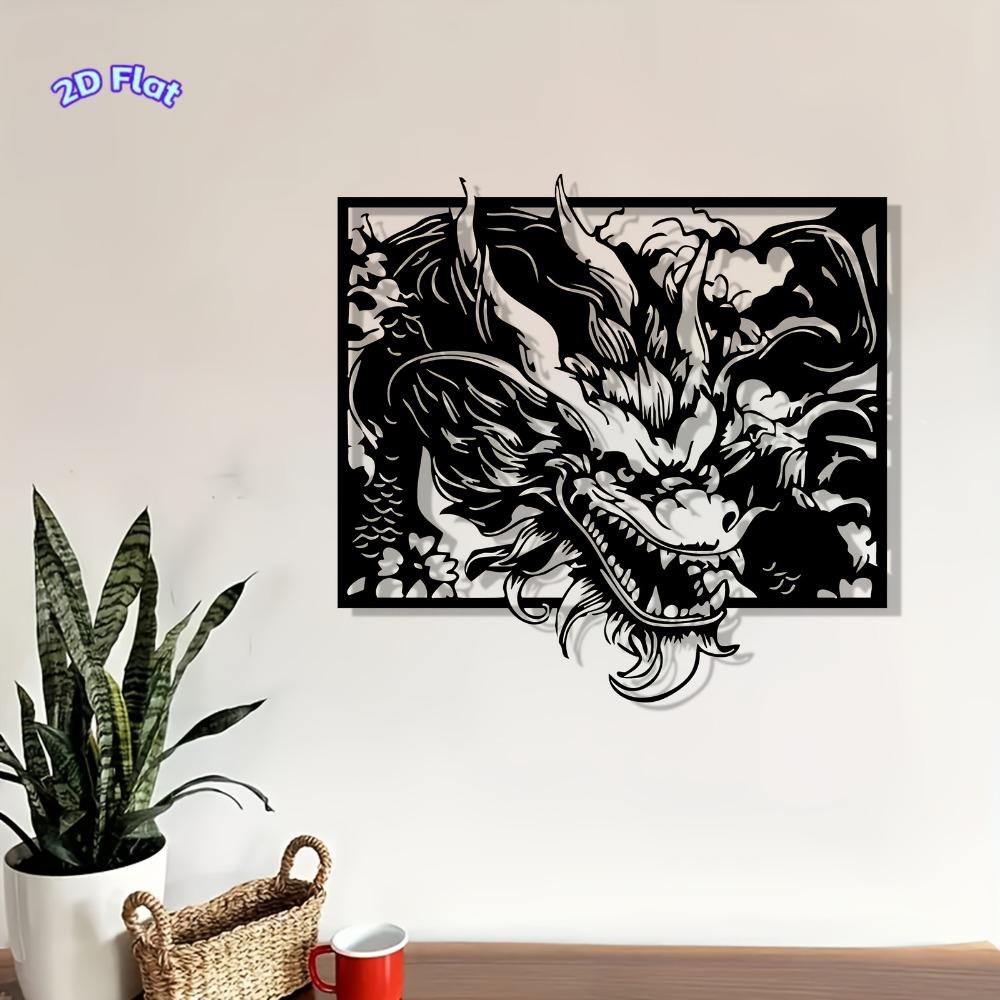 1pc Dragon Metal Wall Art Sculpture, Dynamic Animal Mural for Chinese New Year Mid-Autumn Festival Gift Home Decor