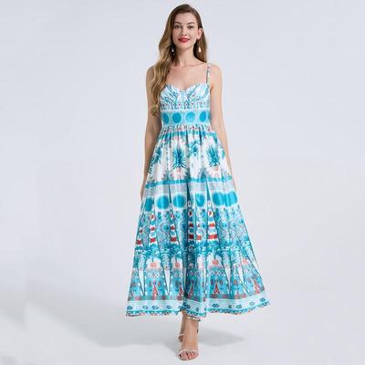 Sleeveless Strap Plus Size Sexy Floral New In Dresses for Women Casual Maxi Long Summer Dress