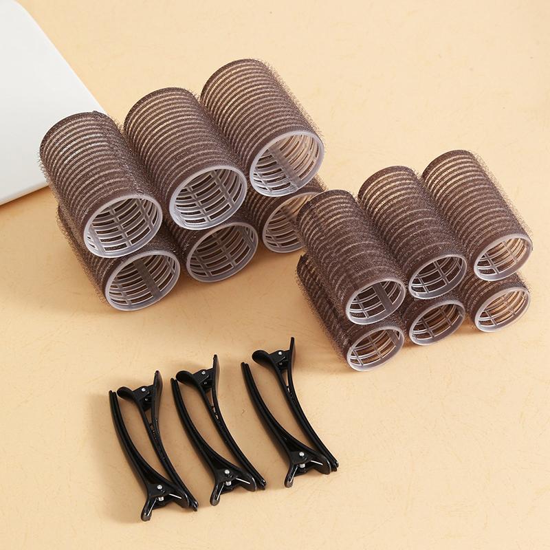 

1Set Self Grip Hair Rollers No Heat Hair Clip Curlers Heatless Curls Hair Bangs Volume Self-adhesive Hook DIY Styling Tools кофейный