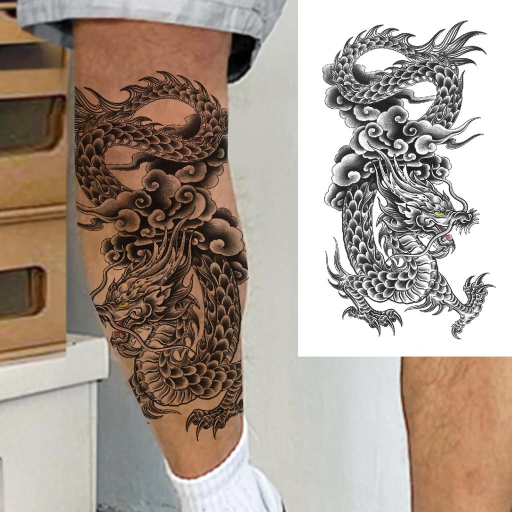 1 Sheet Dragon Temporary Tattoos For Men Women Water Transfer Tattoo Sticker Self Adhesive High Quality Fake Tatoo Arm Forearm