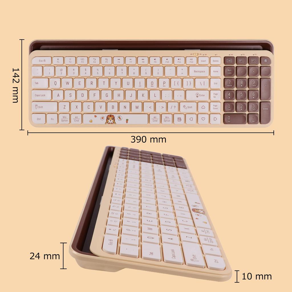 SUPER DREAM Wireless Bluetooth Full Wireless Tablet Keyboard with Smartphone Supports 3 Devices Easy To Includes Numeric Compatible with and English