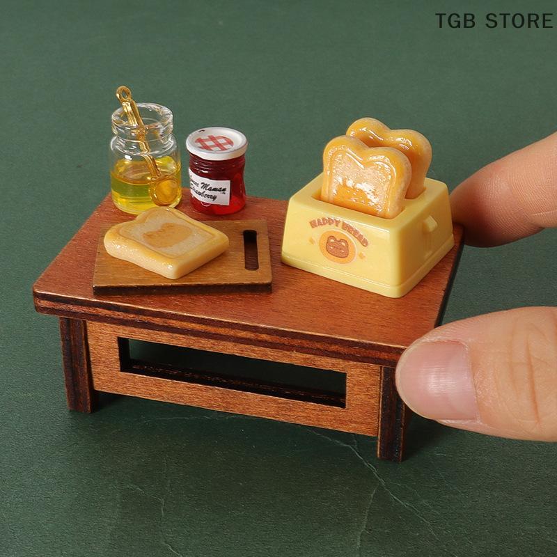1Set 1:12 Jam Toast Bread Maker Furniture Model Miniature Simulation Home Decor Toy Doll House Accessories