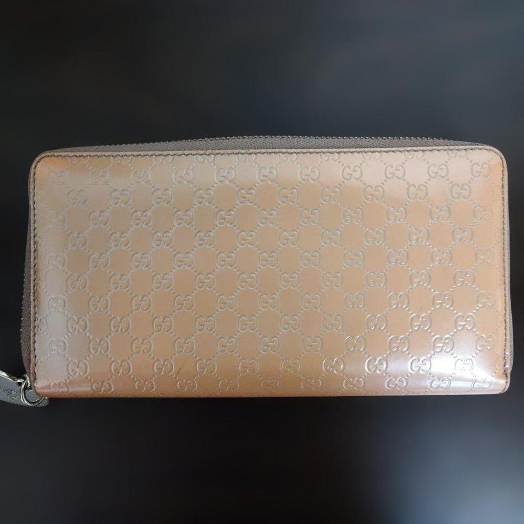Used GUCCI Gucci Long Wallet Micro Guccissima Enamel Round Zipper