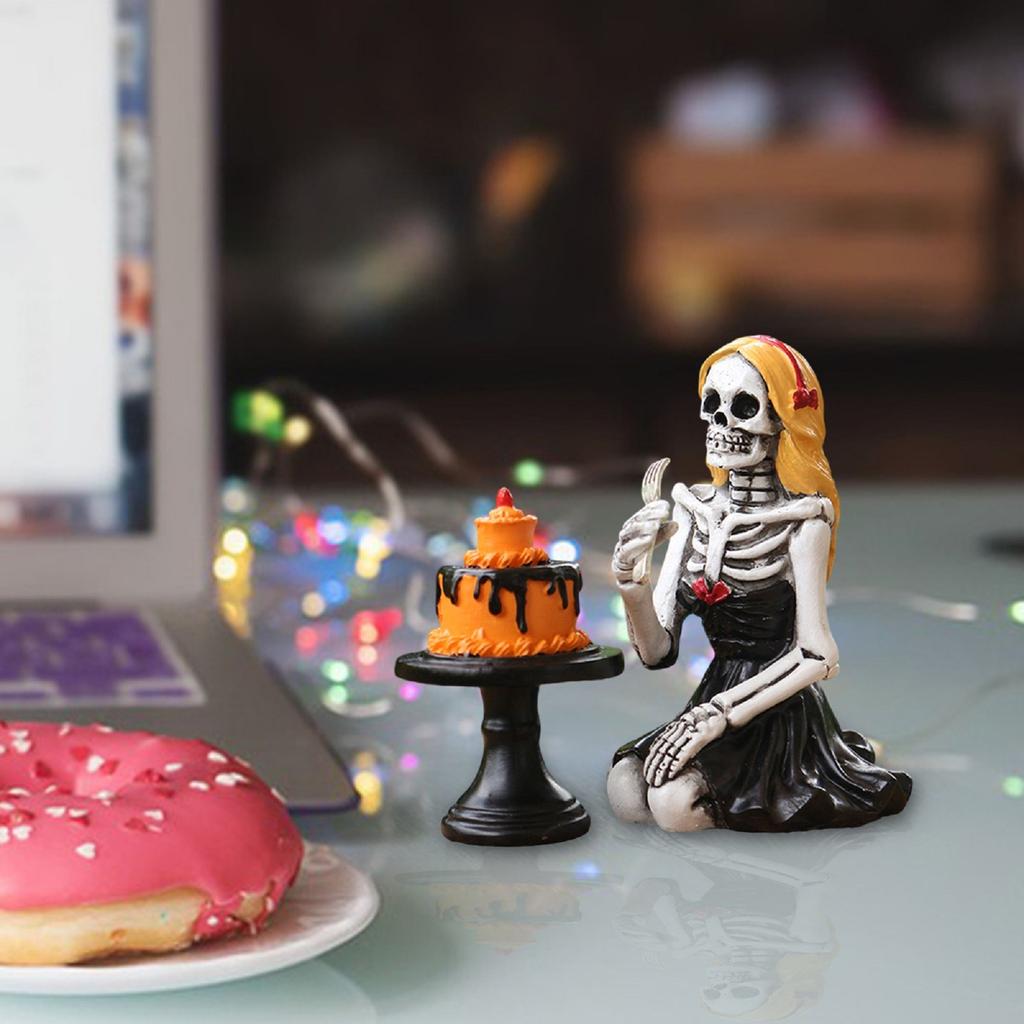 Halloween Skeleton Groom And Bride Resin Ornament Decoration
