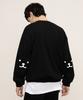 GRAVER [Unisex] Elbow Puppy Face Smile Sweatshirt_Black/White Logo