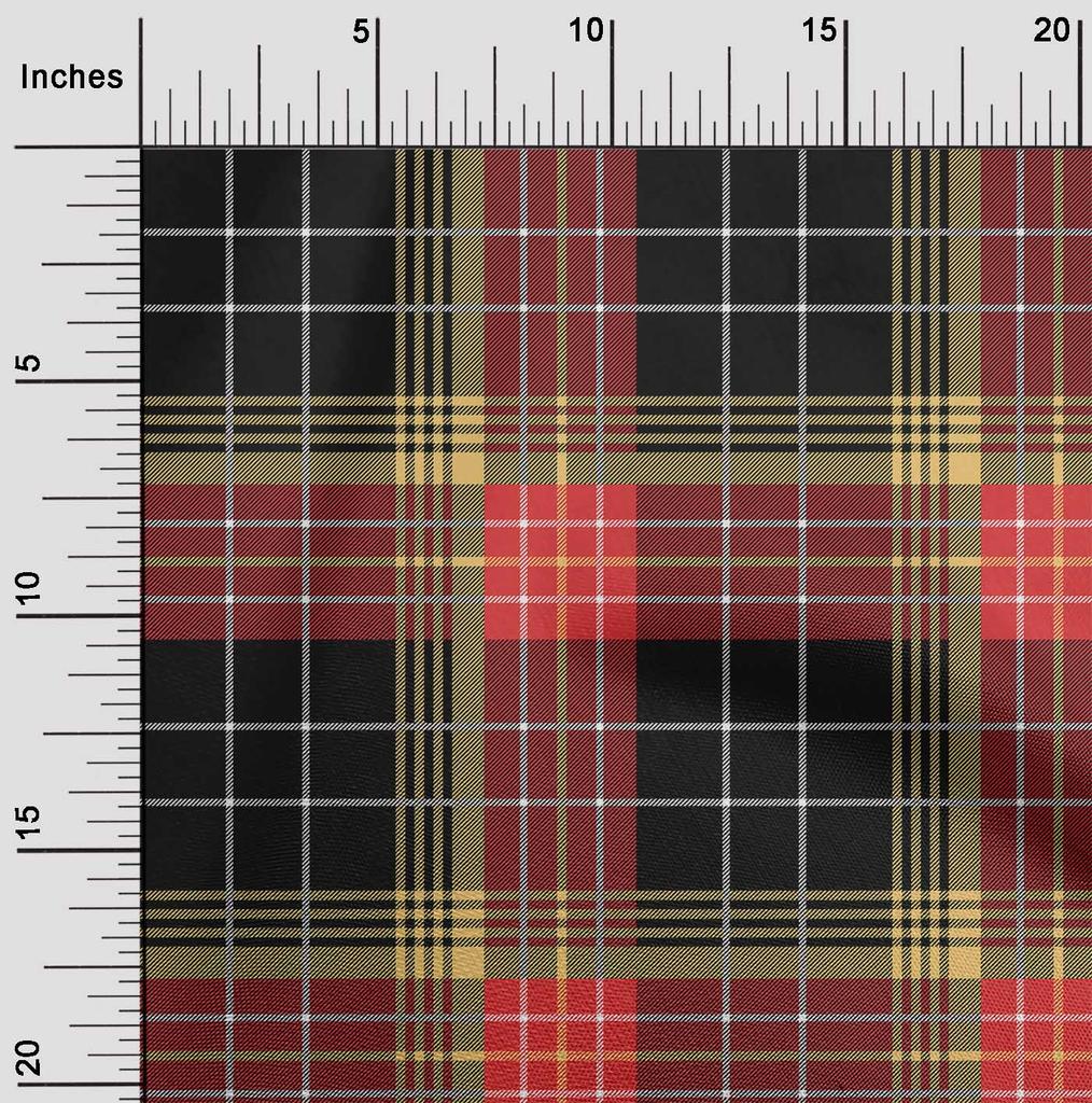 oneOone Tessuto di cotone flessibile tartan check decor tessuto stampato BTY 40 pollici