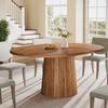 Tribesigns Oval Dining Table for 6 People, 55.11 Inch Farmhouse Wooden Dining Table, Rustic Kitchen Table with Wooden Table