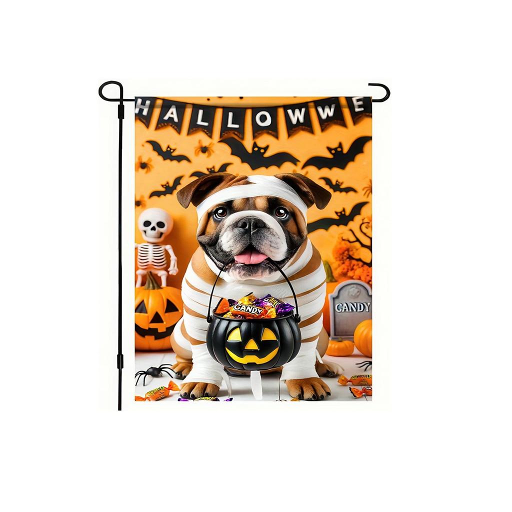 Halloween Garden Flag  11.8x1.7.7  Inch Vertical Double Sided Seasonal Yard Decoration For Outdoor Use