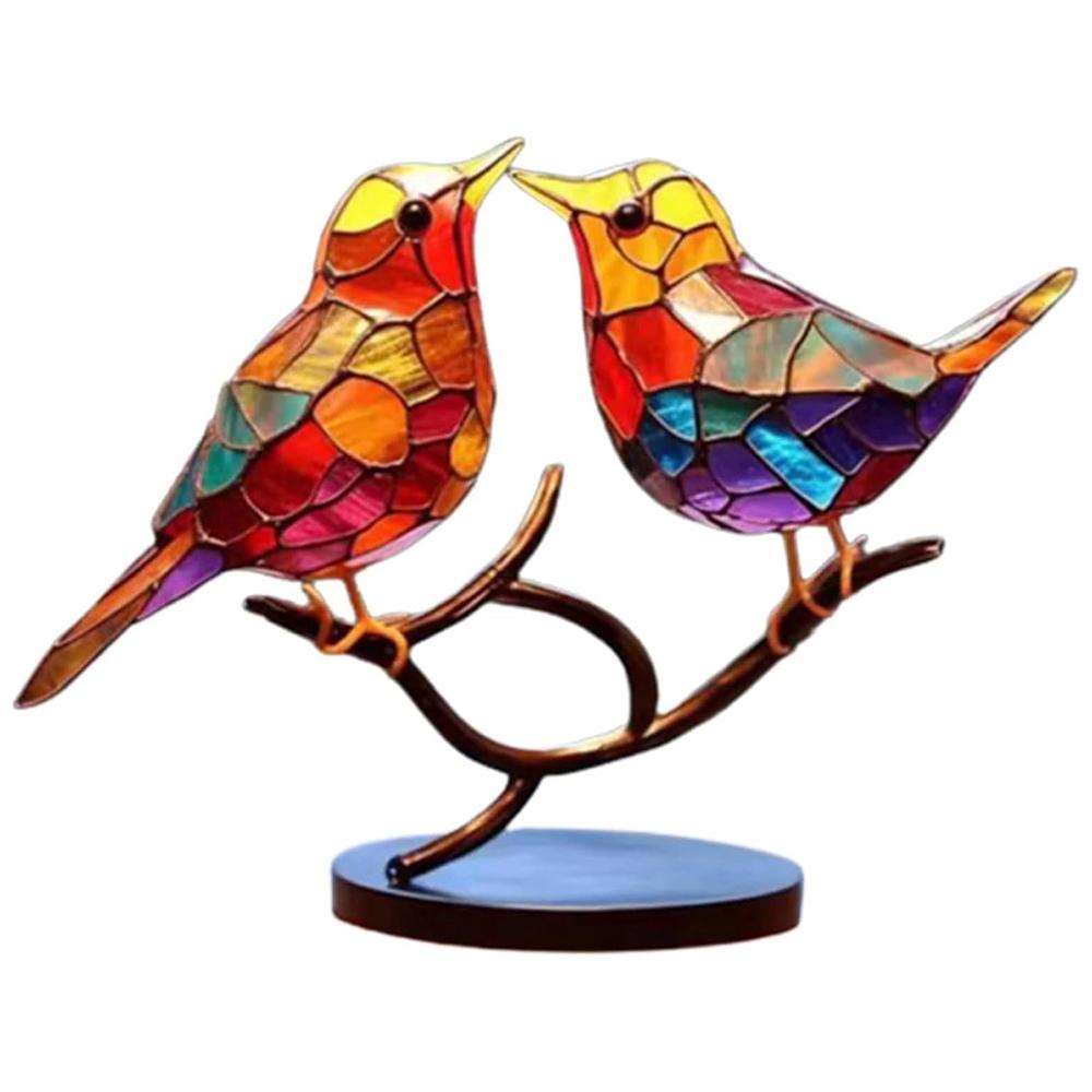

Colorful Bird Metal Desktop Ornament Home Office Flat Decorative Ornament,2-Bird A