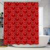 Red Hearts Shower Curtain Waterproof Fabric Bathroom Decorative Pattern Solid Color Bathtub Cover Home Decoration (One Size)