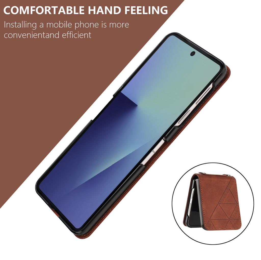 Business Magnetický tenký kožený kryt na telefon pro Samsung Galaxy Flip 7 6 5 4 3 stojánek Nárazuvzdorný Stereoskopický pocit Kryt