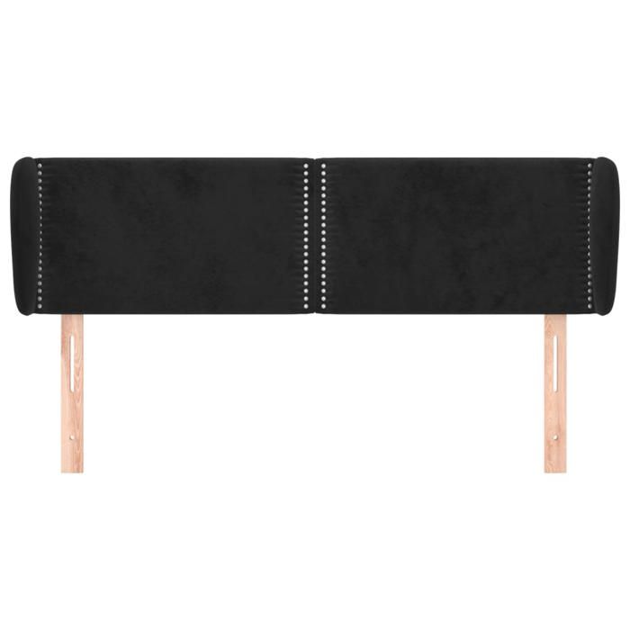 Tête de lit - Maison Exclusive - Velours noir - 147 x 23 x 78/88 cm - Oreilles rembourrées