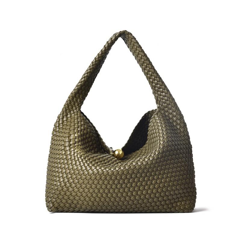 

French Retro Armpit Woven Women s Bag High-end Trendy Niche Handbag Large Capacity Commuting Shoulder Work 37x7x30cm оливковое зеленый