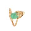 Ethnic Style Brass Gold-Plated Pixiu Ring with Chalcedony