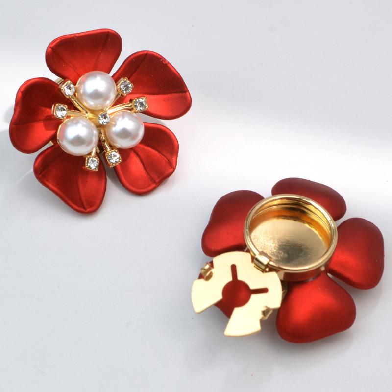 2Pcs Elegant  Flower Button Covers Snap On Cufflinks Clip-On Decor for Dress Shirts, Instant Upgrade Accessory for Men & Women
