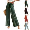 Women's Drawstring High-waisted Casual Wide-leg Trousers