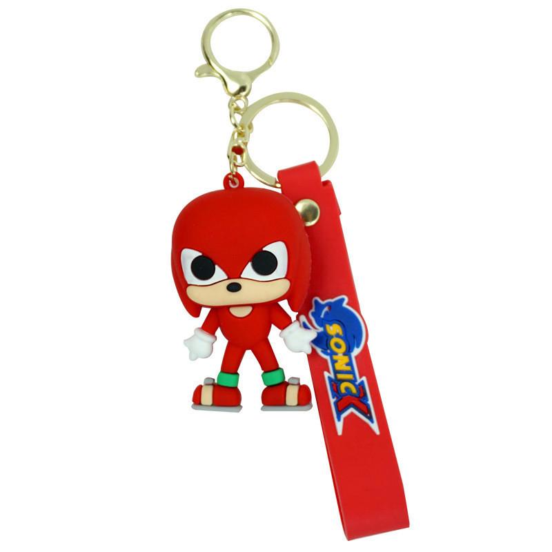  Porte-clés Vibrant Sonic The Hedgehog Dessin Animé Caoutchouc Porte-clés Accessoire Sac Voiture