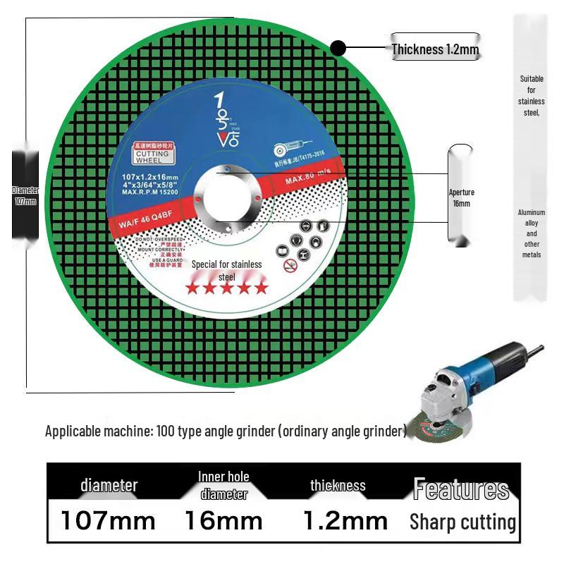

Stainless Steel Angle Grinder Cutting Disc – 100mm Polishing & Grinding Wheel for Metal.