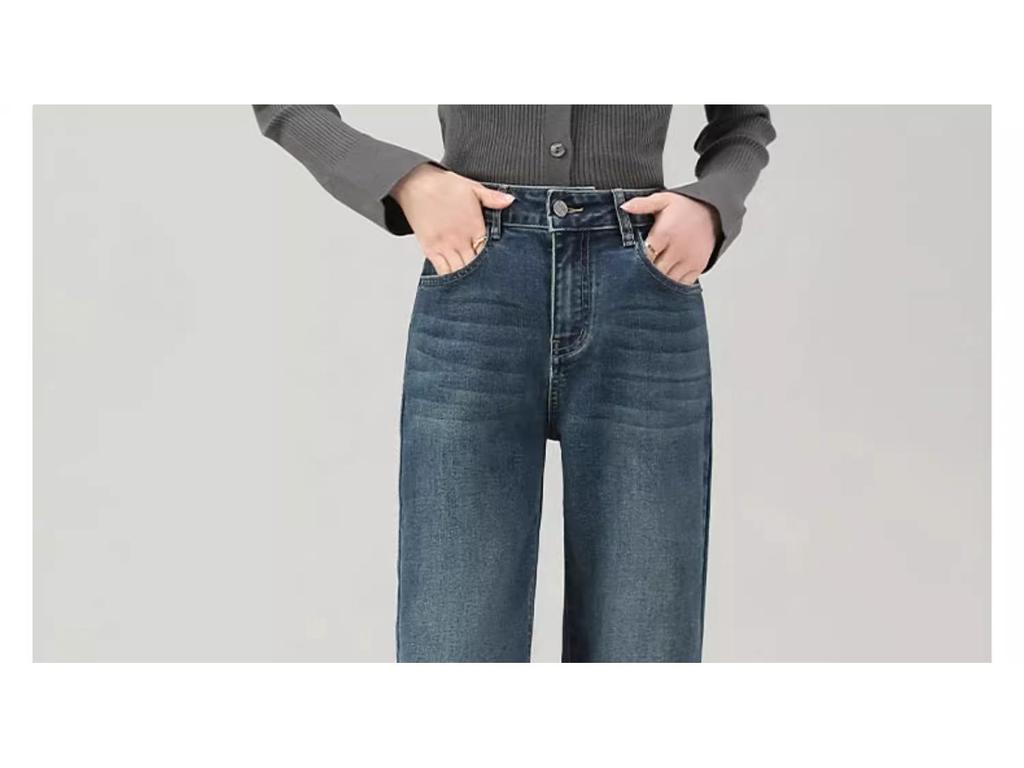 Women's High Waist Retro Straight-Leg Jeans - Spring/Autumn 2025, Versatile for Pear-Shaped Bodies, Narrow & Wide Leg Options Available