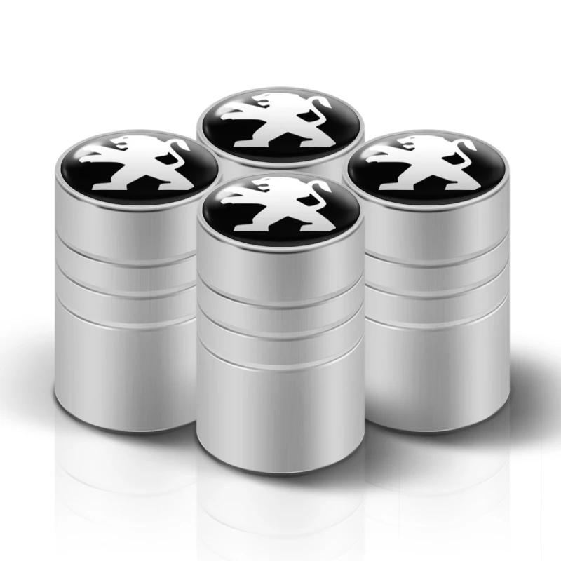 4Pcs Car Tire Valve Stems Cap Aluminum Wheel Stem Air Caps For Peugeot 108 106 406 407 408 206 207 208 306 307 308 508 2008 3008