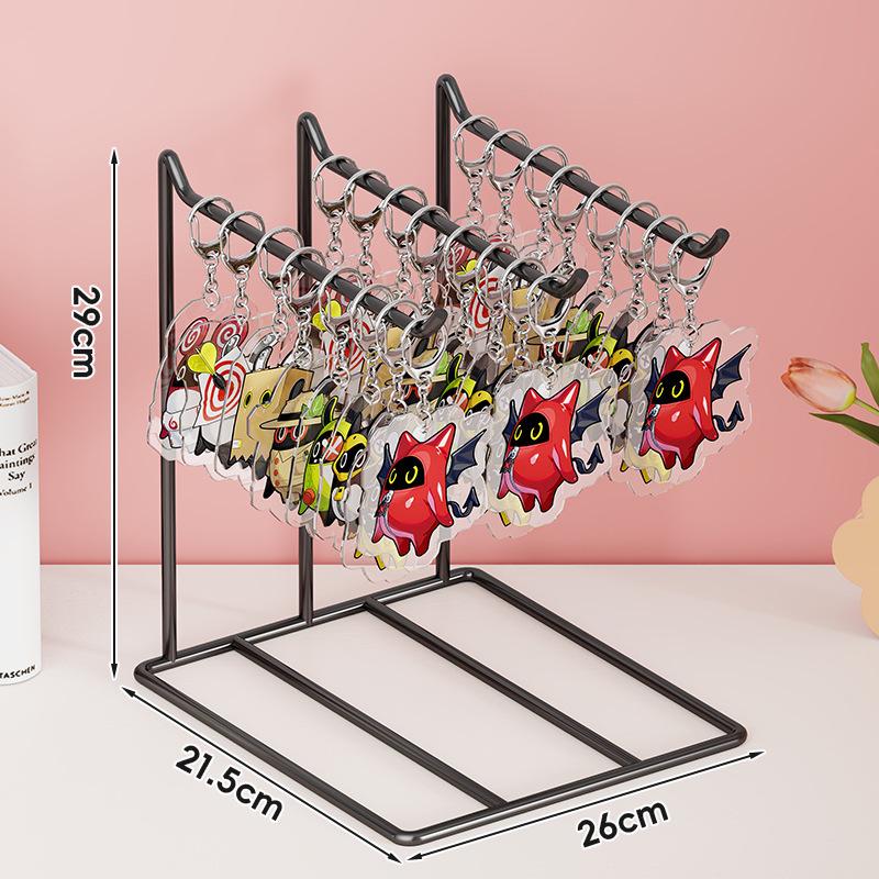 Keychain Jewelry Display Stand - Small Accessories Rack for Earrings, Bracelets, and Necklaces
