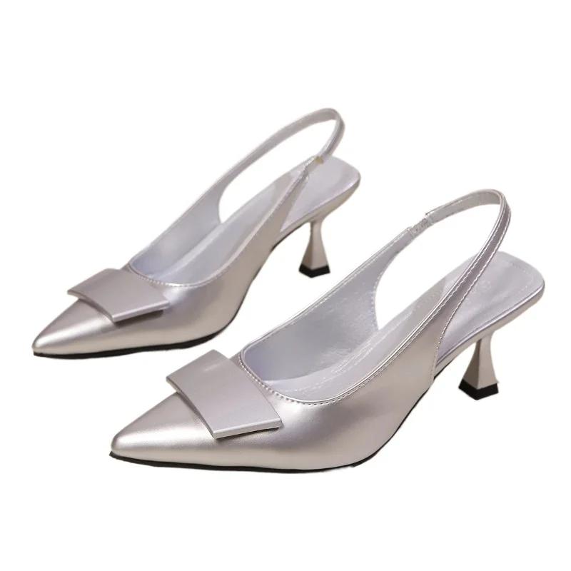 Fashion 2025 Ladies Shoes Slip-on Women's High Heels Fashion Shallow Office and Career Plus Size Best Seller Non-Slip Closed Toe Sandals