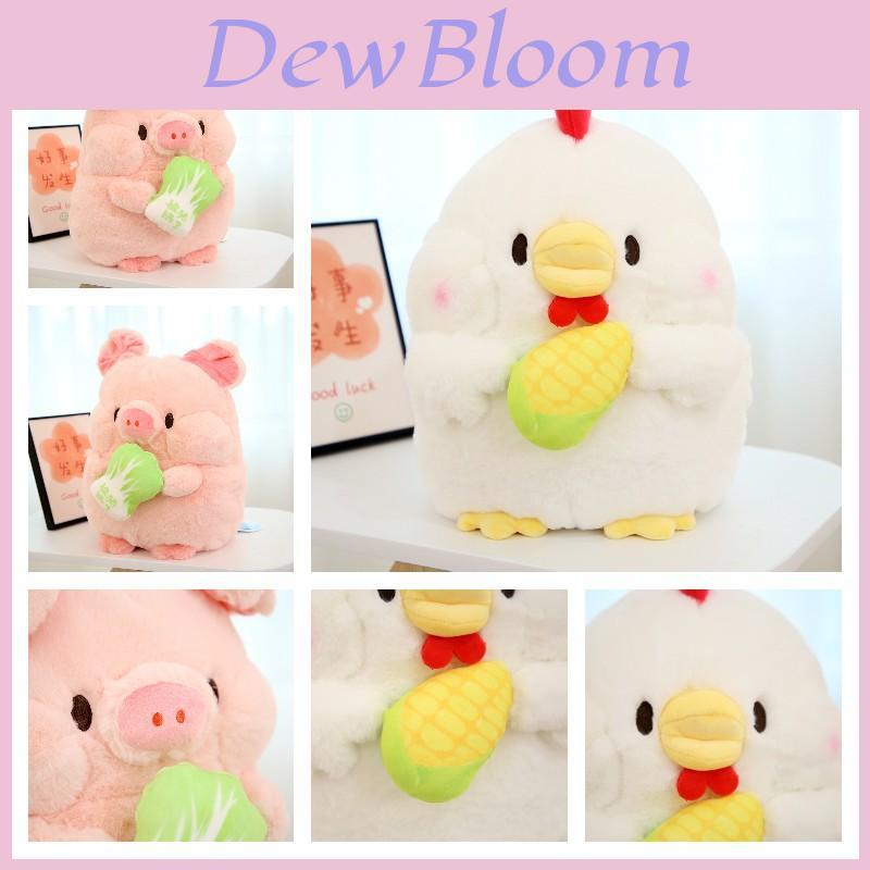 Cute Plush Pig And Chicken Dolls With Pp Cotton Filling For Girls' Birthday Gifts