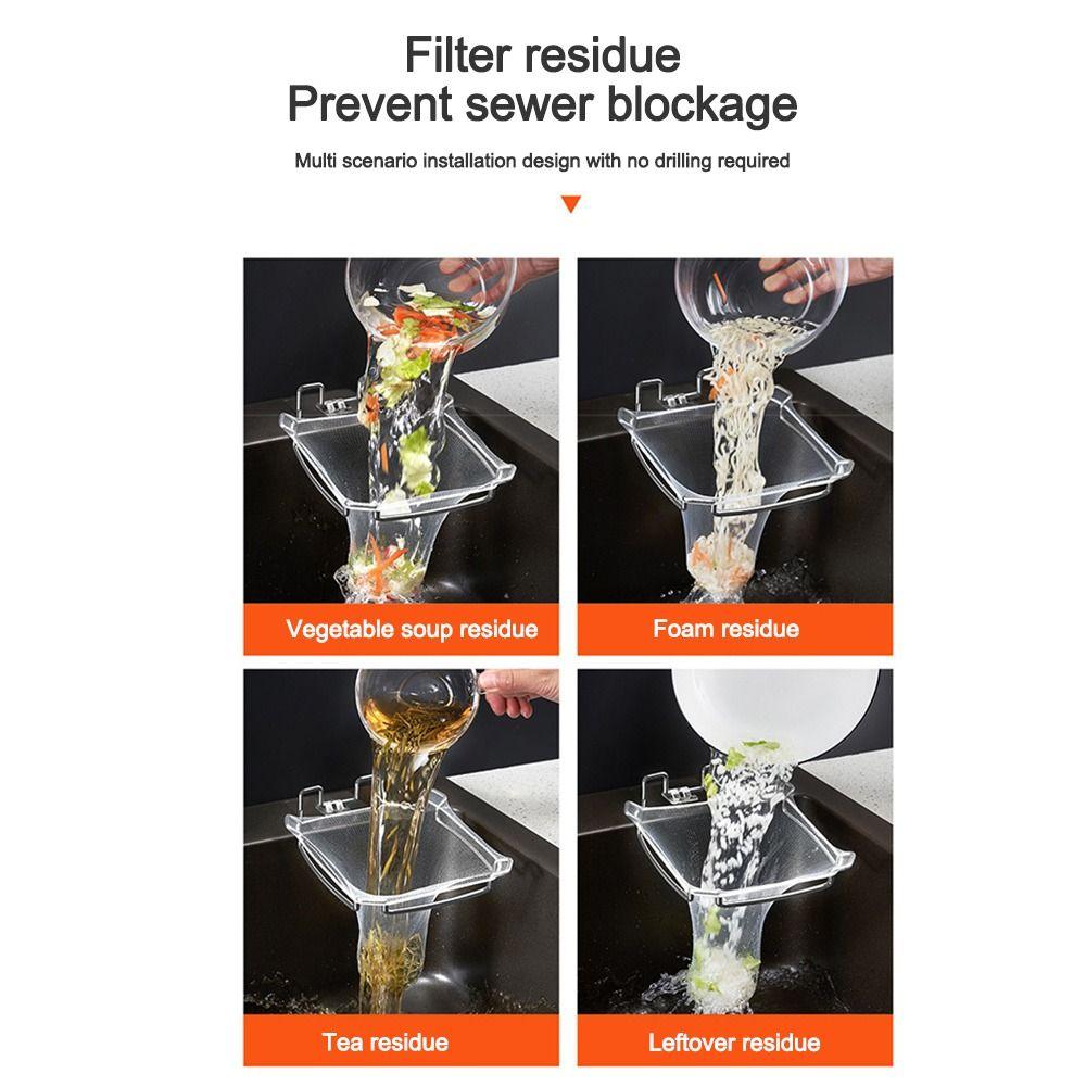 Creative Stainless Steel Sink Filter Drain Rack Foldable Anti-Clogging Garbage Net Shelf Square Sink Corner Mesh Rack