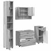 Bathroom Furniture Set 4 Pcs Grey Sonoma Plywood and Metal