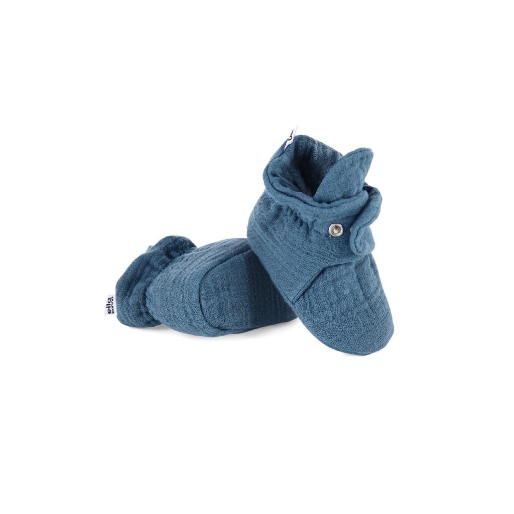 Babyschuhe aus Bio-Baumwoll-Musselin, Hausschuhe für Neugeborene, Beige