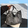 Stylish Large Capacity Casual Tote Bag With Vintage Leopard Print Design For Everyday Use