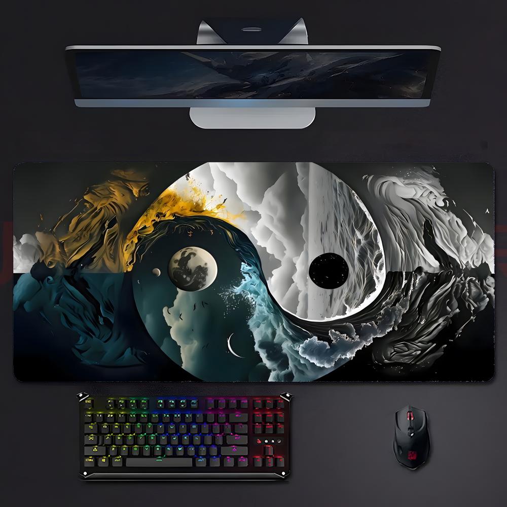 Tai Chi Ink Art Classic Unique Art Mouse Pad Mousepad Large Gaming Lockedge Thickened Pc Table Desk Mat