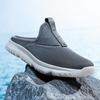 36-46 Unisex Slippers Men's Half Slippers Mesh Meter-breathable Men's Black Mueller Shoes