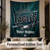 Custom Text Tapestry Philadelphia Eagles Print Wall Tapestry Indoor Living Room Wall Decor